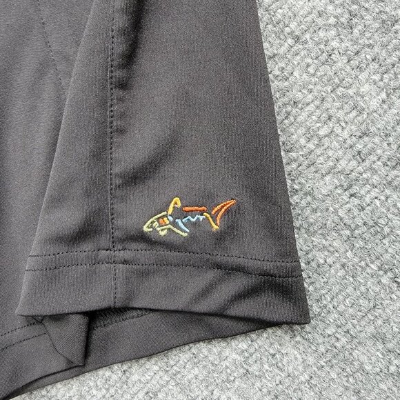 Greg Norman Polo Shirt Mens XL Black Striped Short Sleeve Golf Performance - Picture 3 of 7